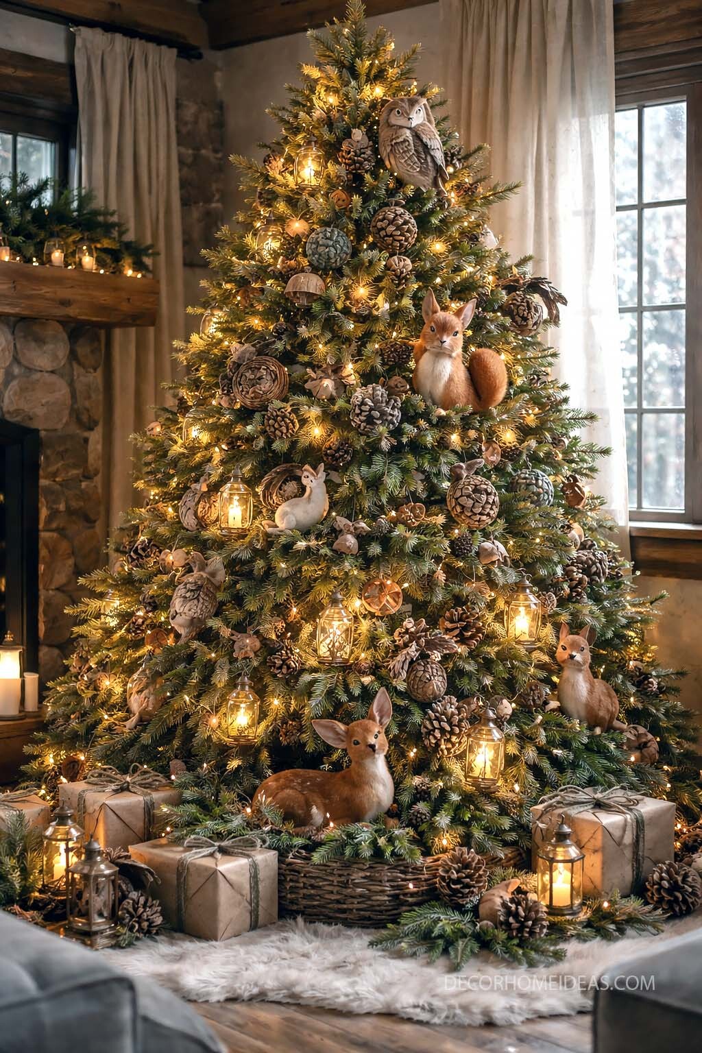 Woodland Christmas Tree with Cozy Cabin Vibes