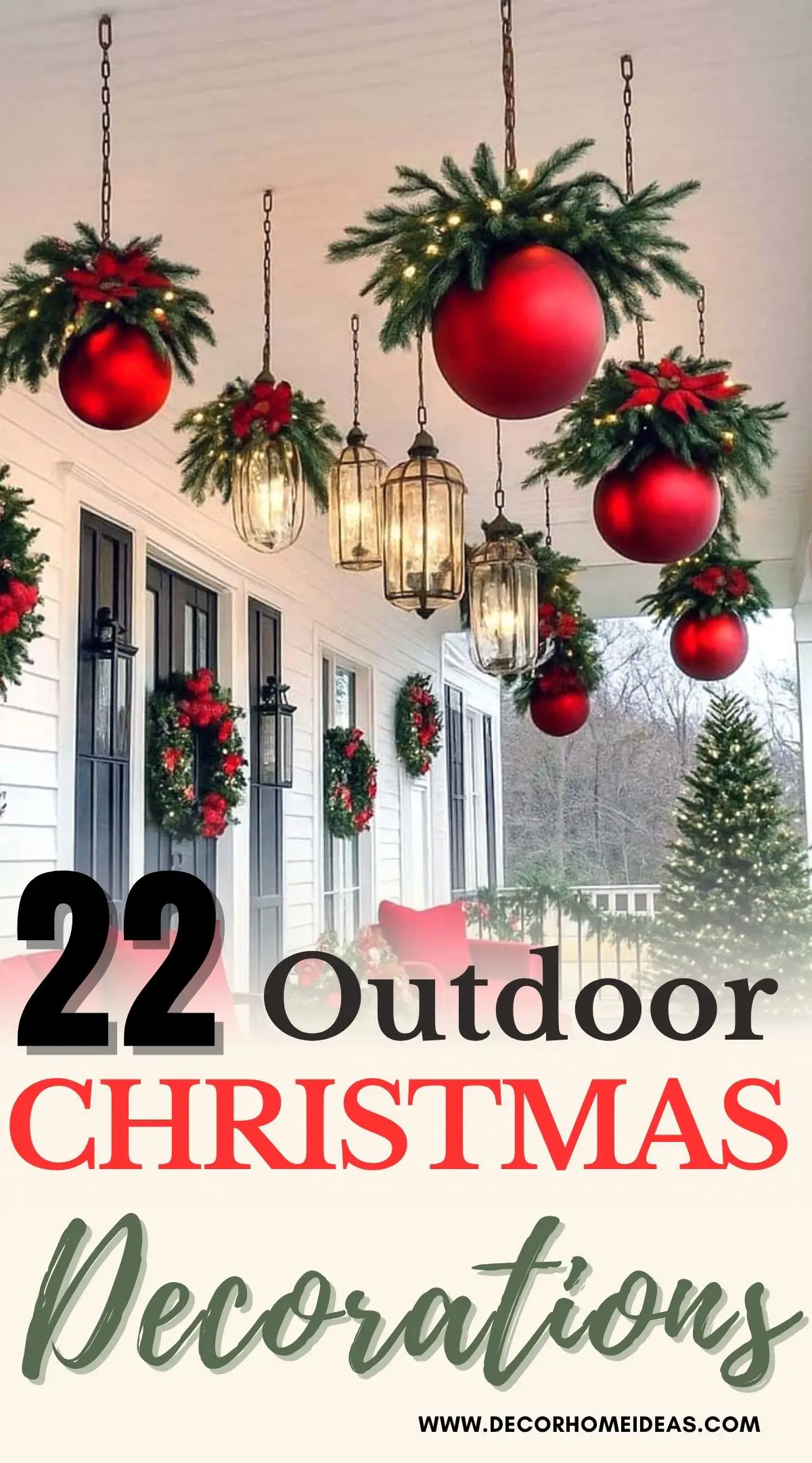 Welcome guests with classic porch decorations — twinkling lights, greenery, and cozy lanterns. These outdoor Christmas ideas make your entrance warm, inviting, and full of holiday charm.