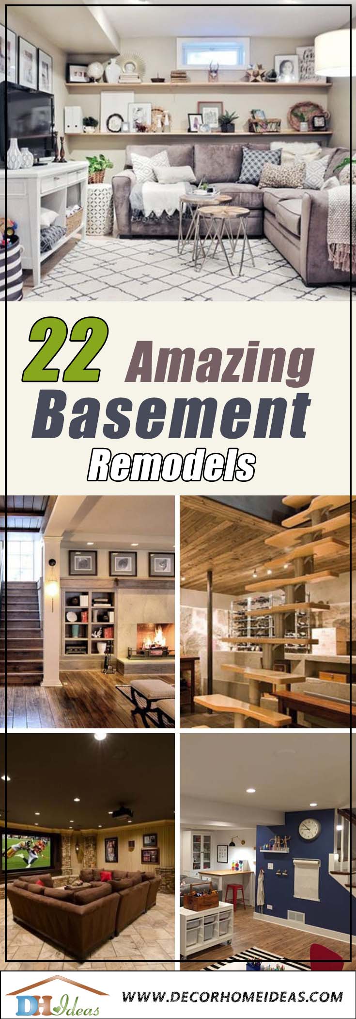 22 Basement Remodels Ideas Pinterest #basement #basementremodel #basementideas #basementdecor #homedecor #decorhomeideas