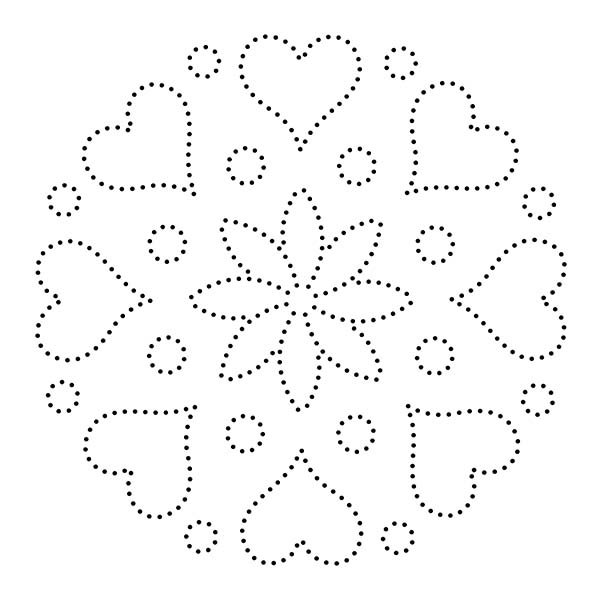 Hearts Flowers String Art Pattern