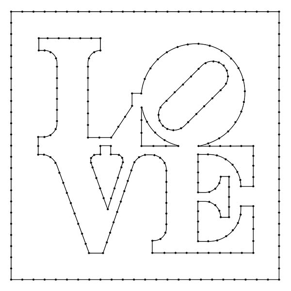 Love Sign String Art Pattern