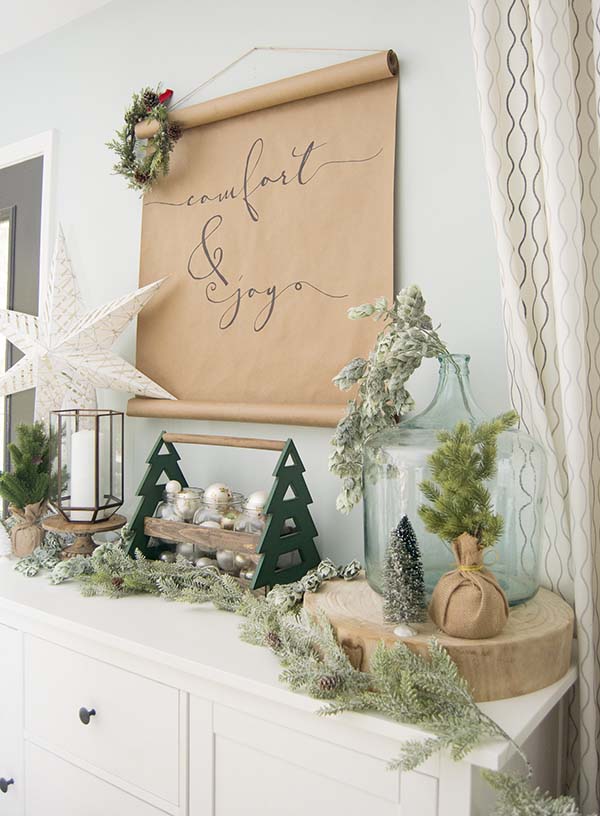 Natural Rustic Winter Decoration #rustic #winterdecor #homedecor #decorhomeideas