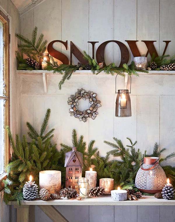 Rustic Winter Decor Snow Sign #rustic #winterdecor #homedecor #decorhomeideas