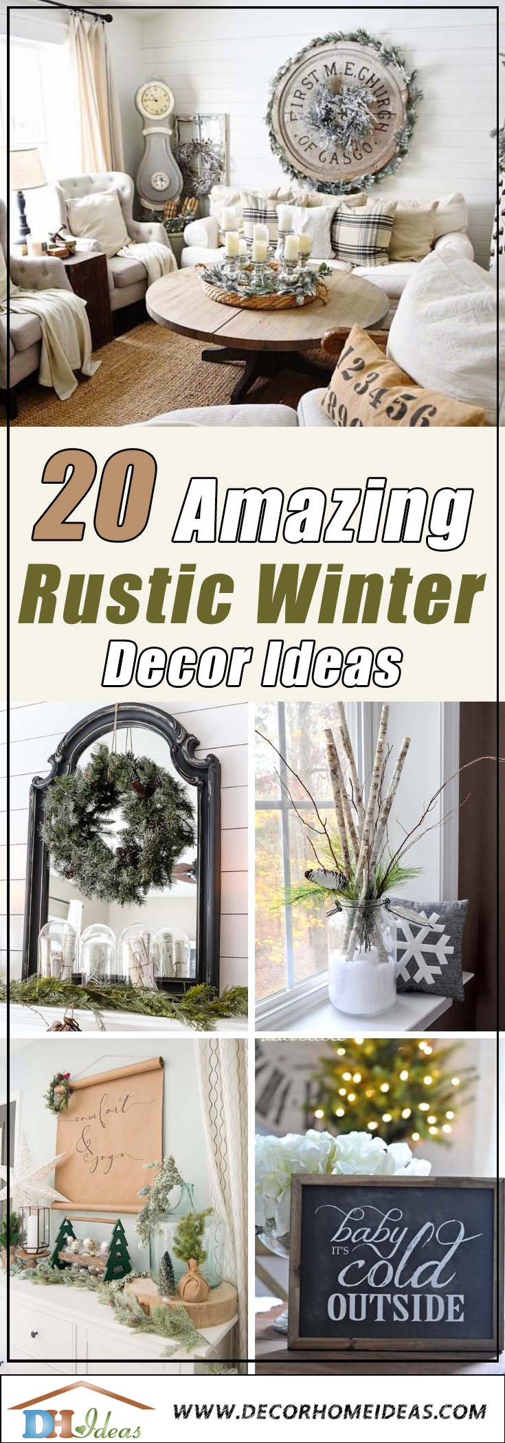 Rustic Winter Decorations #rustic #winterdecor #homedecor #decorhomeideas