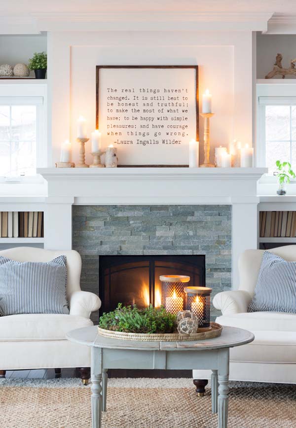 Winter Rustic Mantel Decoration #rustic #winterdecor #homedecor #decorhomeideas