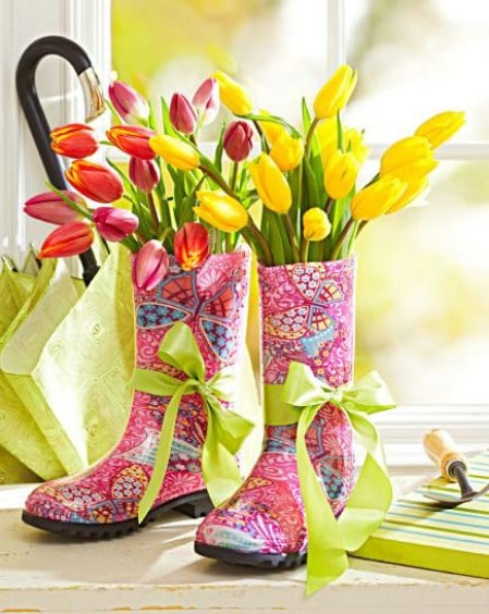 Colorful Boots Centerpiece