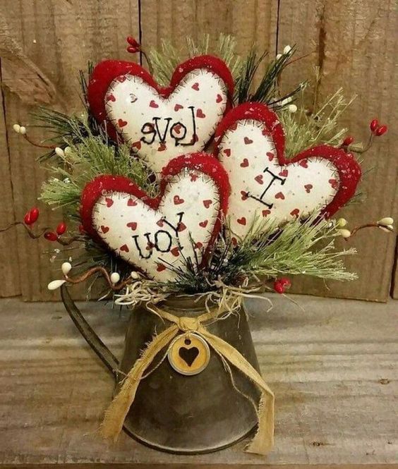 Country Decor Valentines Day Decor #valentinescraft #decor #love #crafts #diy #decorhomeideas