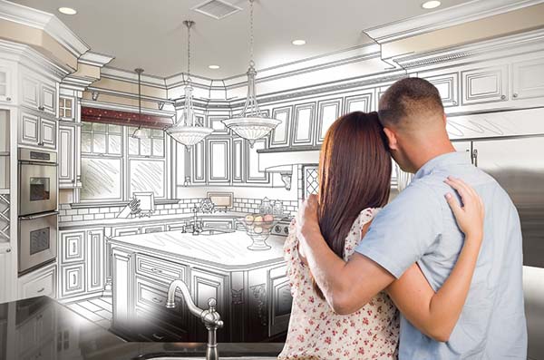 Couple dreaming their kitchen remodel