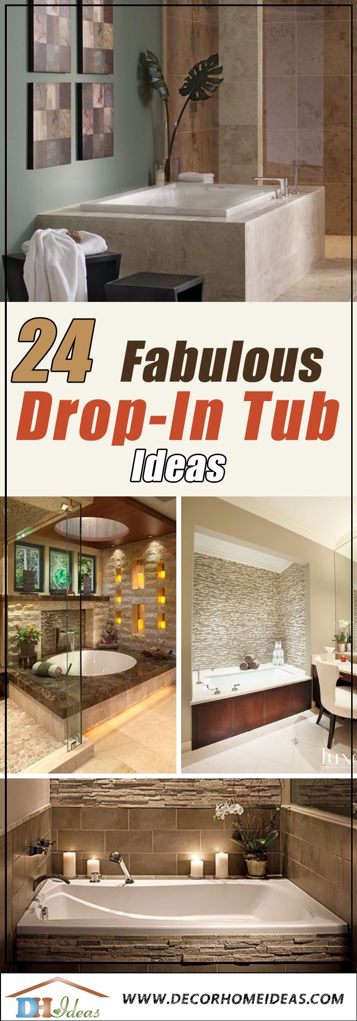 24 Fabulous Drop In Tub Ideas And, Tile Design Ideas For Tub Surrounds