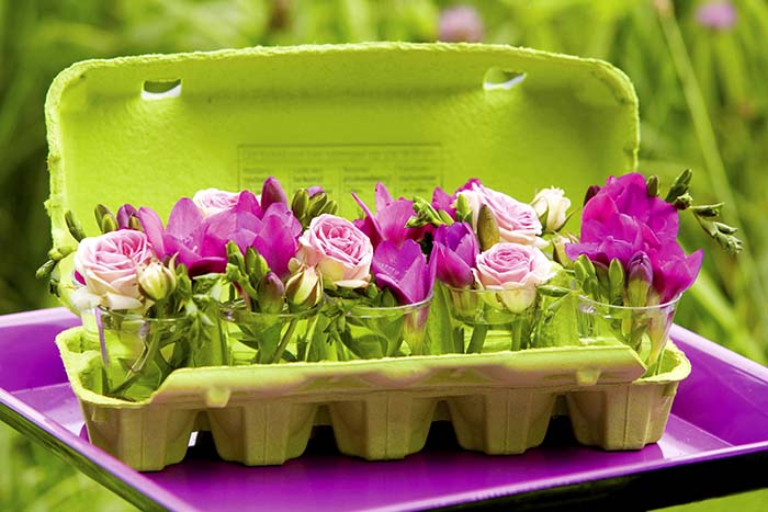 Egg Carton Spring Centerpiece