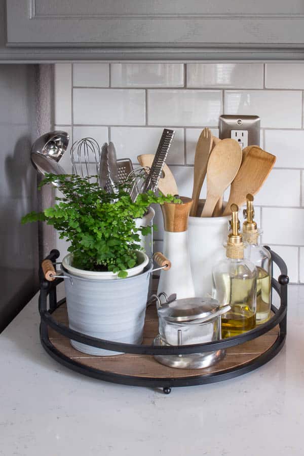 Farmhouse Kitchen Countertop Storage