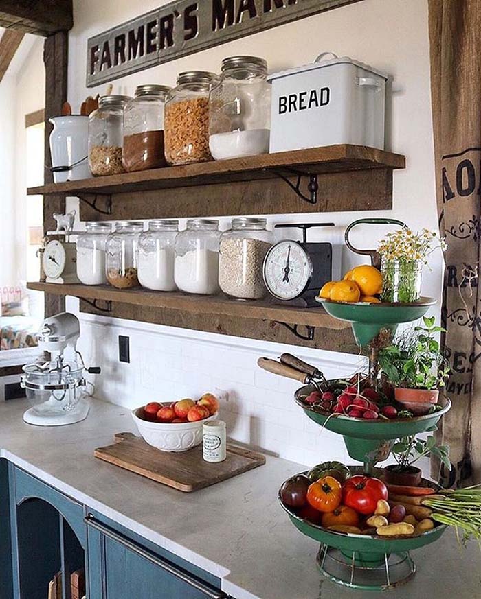 Farmhouse Kitchen Shelves