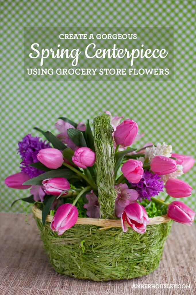 Green Basket Spring Centerpiece #centerpiece #spring #Easter #decorhomeideas