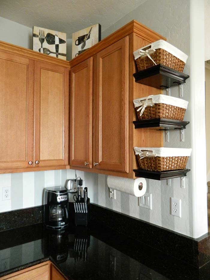 Kitchen Countertop Basket Organization