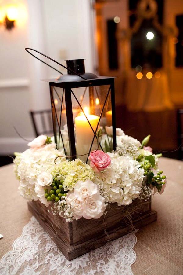 Lantern Rustic Wooden Box #rustic #centerpieces #woodenbox #homedecor #decorhomeideas