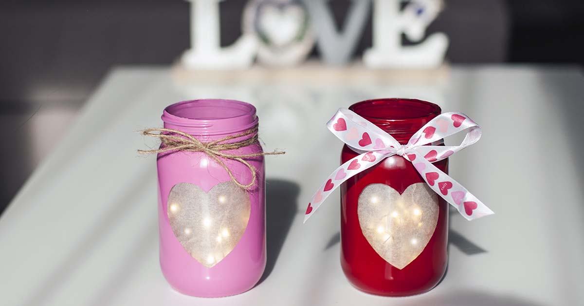 Mason Jar Heart Candles