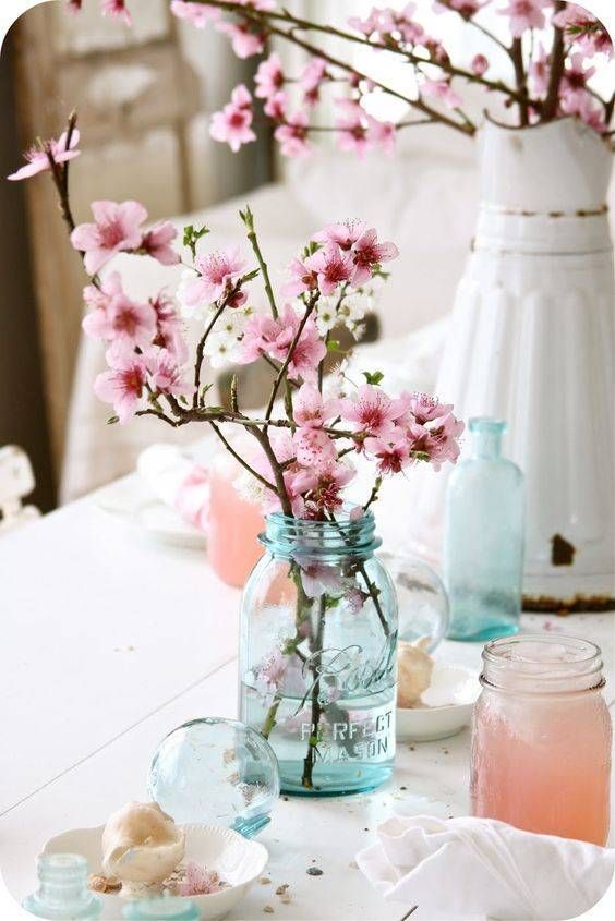 Pink Flowers Spring Centerpiece #centerpiece #spring #Easter #decorhomeideas