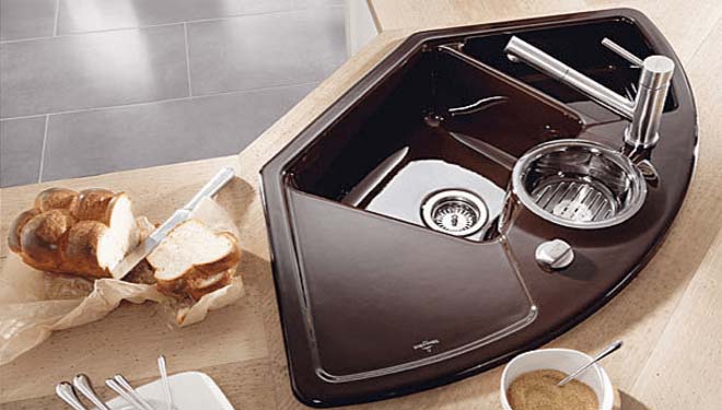 Rounded Corner Kitchen Sink #cornersink #kitchen #sink #decorhomeideas