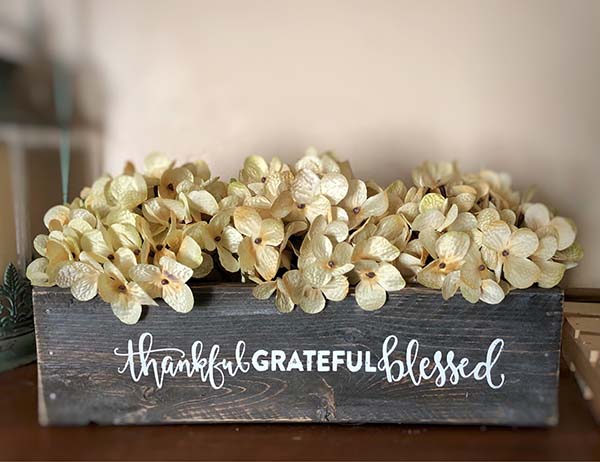 Rustic Wooden Box Centerpiece With Flowers