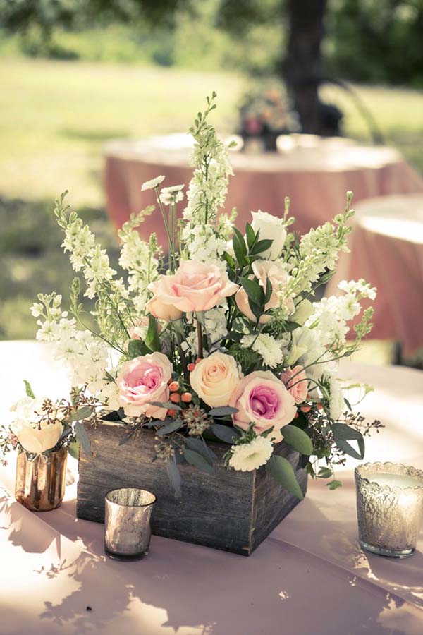 Rustic Wooden Box Wedding Decor #rustic #centerpieces #woodenbox #homedecor #decorhomeideas