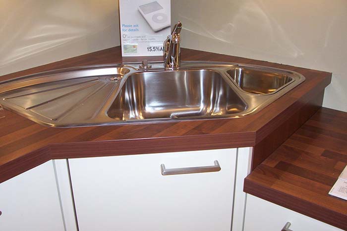 Stainless Steel Kitchen Corner Sink Standard #cornersink #kitchen #sink #decorhomeideas