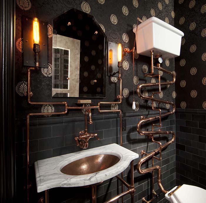 Steampunk Bathroom Design #steampunk #bathroom #decorhomeideas