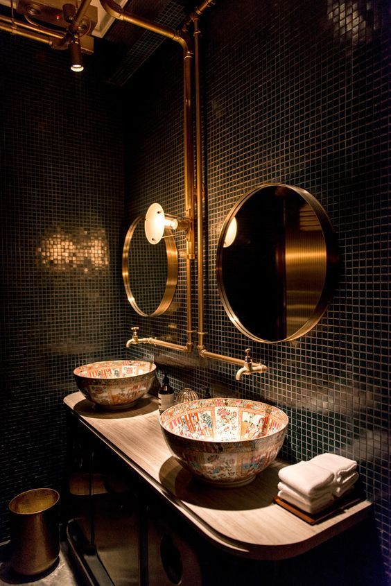 Steampunk Bathroom Mirror and Vanity #steampunk #bathroom #decorhomeideas