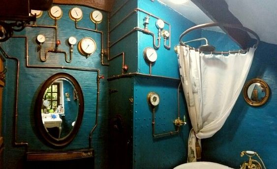Steampunk Bathroom Nautical Design #steampunk #bathroom #decorhomeideas