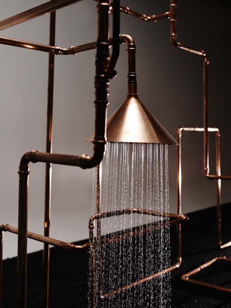 Steampunk Copper Pipes Shower #steampunk #bathroom #decorhomeideas