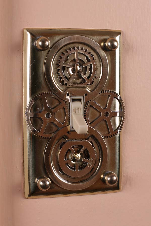 Steampunk Light Switch #steampunk #bathroom #decorhomeideas