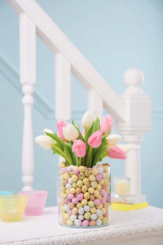 Tulips Centerpiece #centerpiece #spring #Easter #decorhomeideas