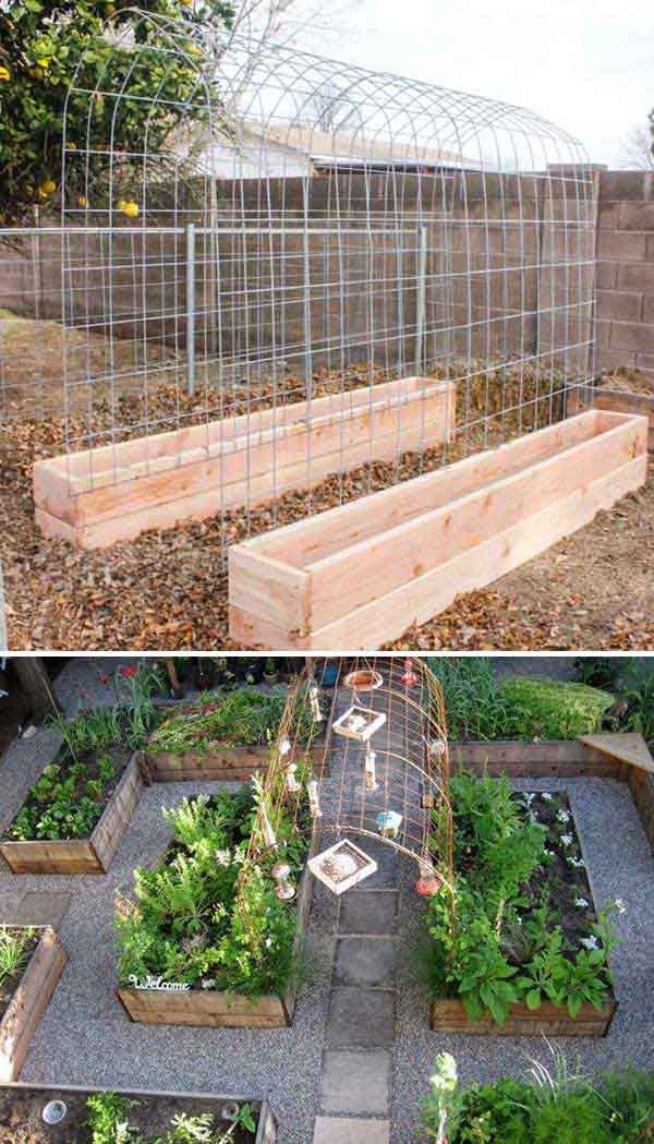 Vegetable Garden Trellis and Raised Box 