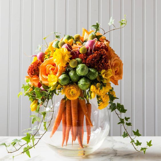 Vegetables Spring Centerpiece #centerpiece #spring #Easter #decorhomeideas