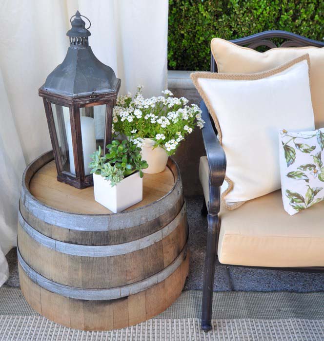 Wine Barrel Farmhouse Decor #farmhouse #rustic #porch #decor #decorhomeideas