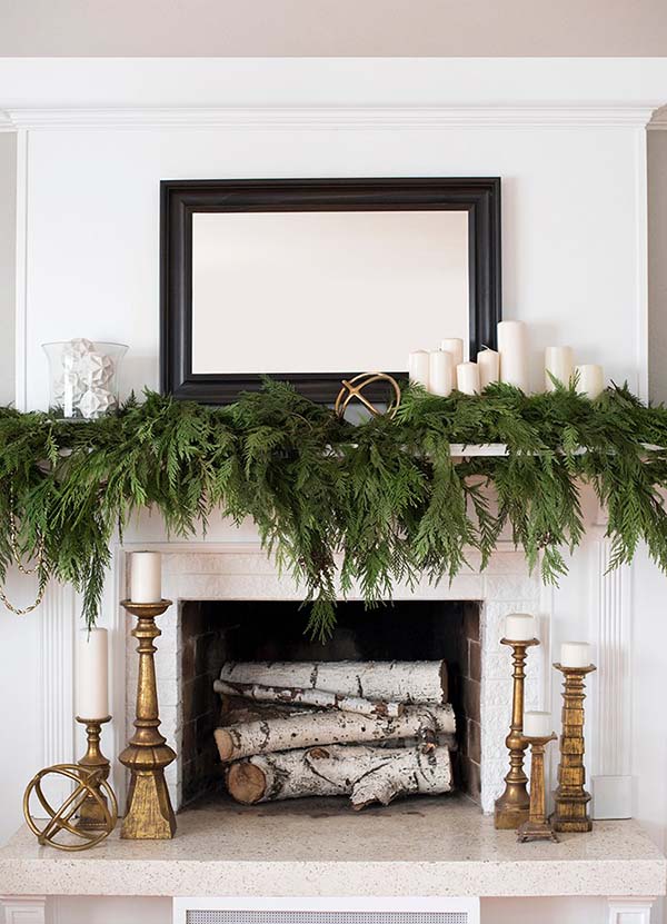 Winter Decor Mantel #winterdecor #homdecor #winter #decorhomeideas