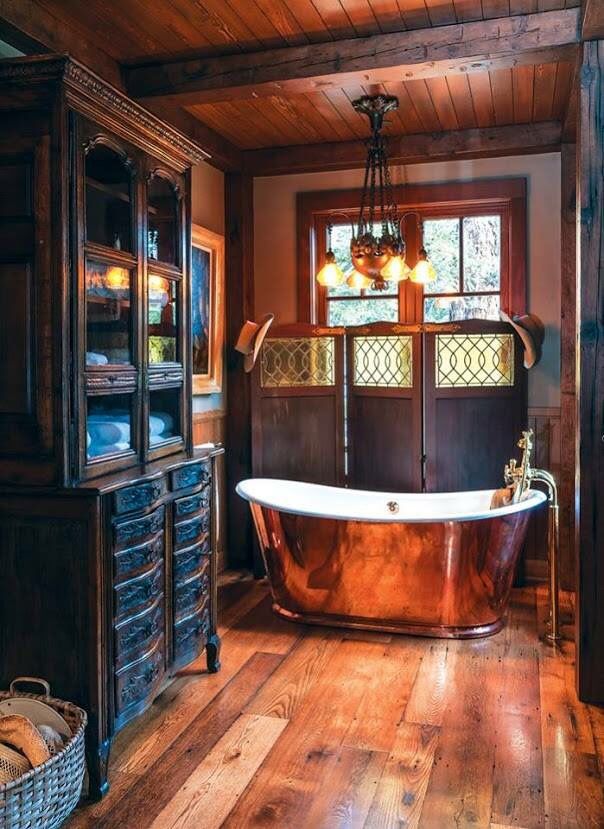 Wood Styled Steampunk Bathroom #steampunk #bathroom #decorhomeideas