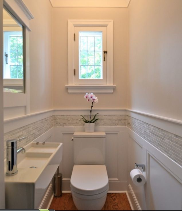 Bathroom Wainscoting With Tiles Decoration