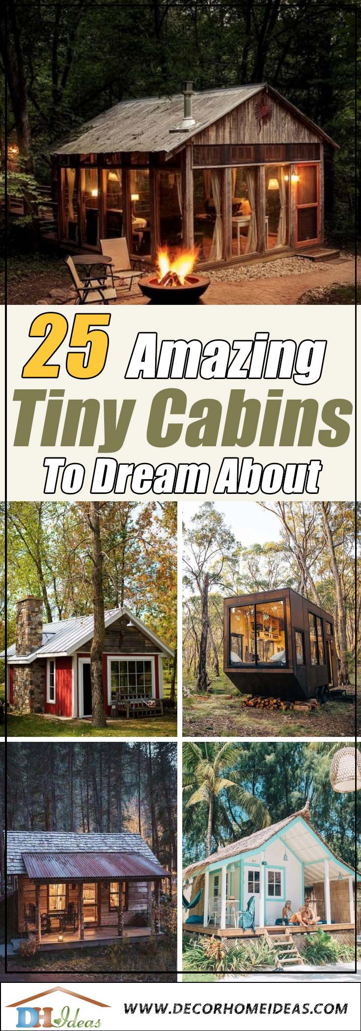 Best Tiny Cabins. Tiny houses and log houses. #cabin #loghouse #tinyhouse  #decorhomeideas