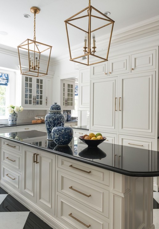 32 Best Antique White Kitchen Cabinets, Off White Cabinets With Grey Countertops