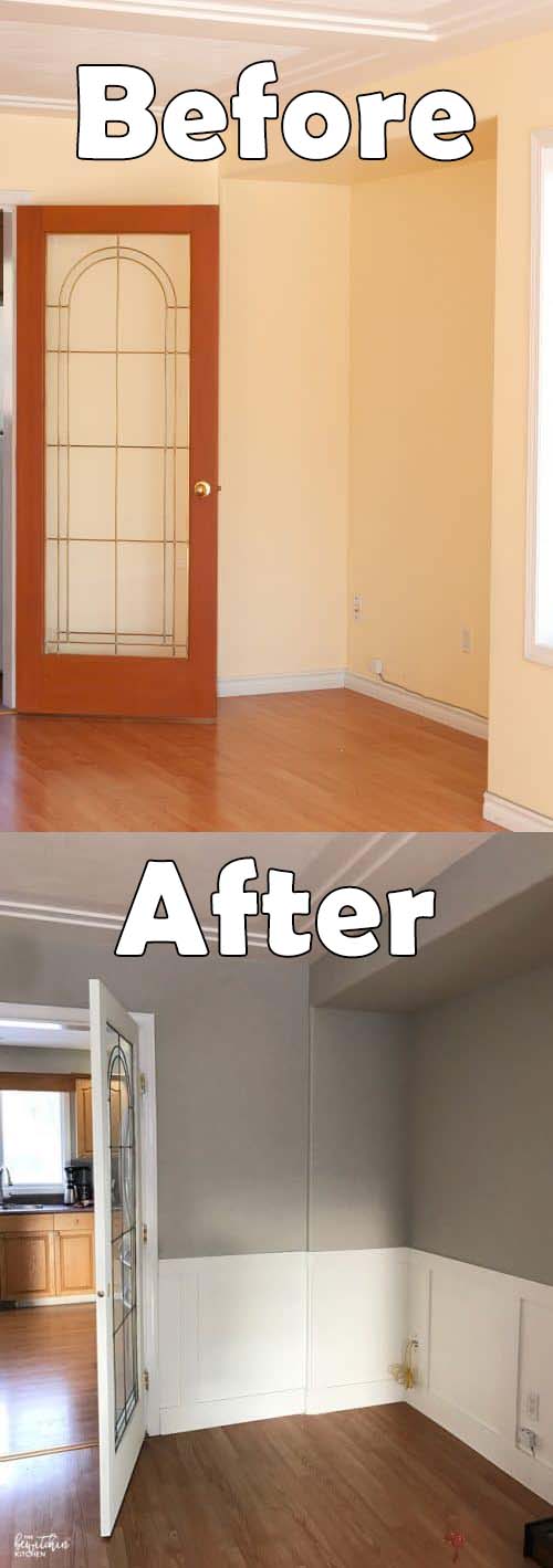 DIY Wainscoting Before And After