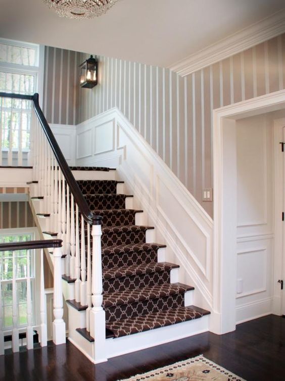 Fabulous Staircase With Wainscoting Wall