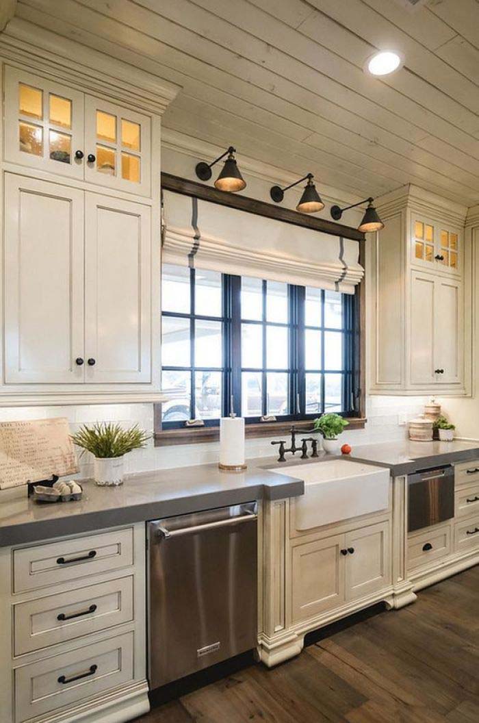 Farmhouse Kitchen Antique White Cabinets