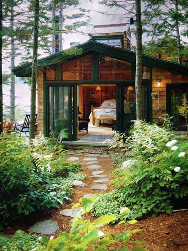 Forest Wood Cabin #cabin #loghouse #tinyhouse  #decorhomeideas