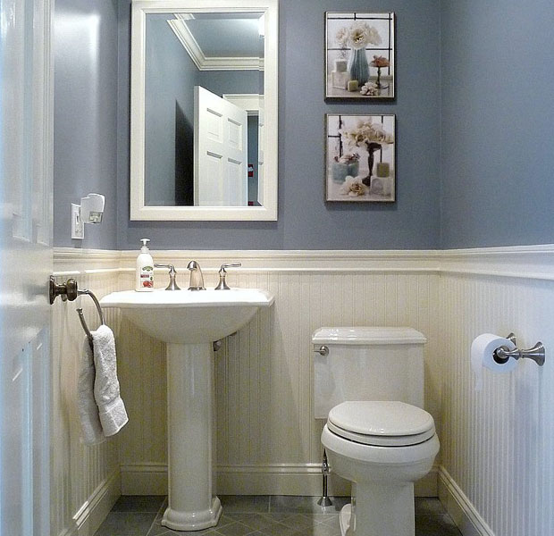 Half Bath With Wainscoting Wall