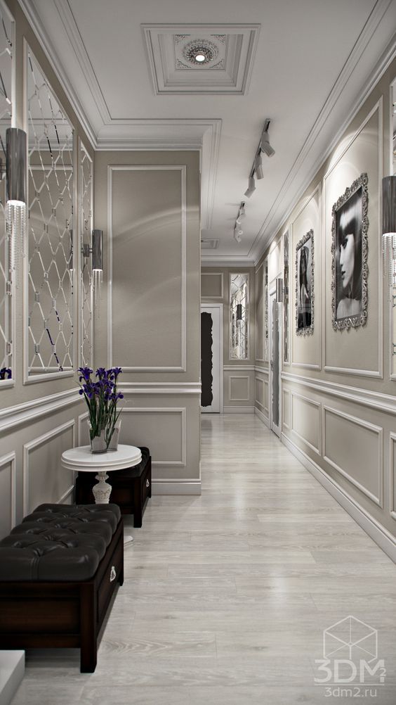 Luxury Hallway With Wainscoting