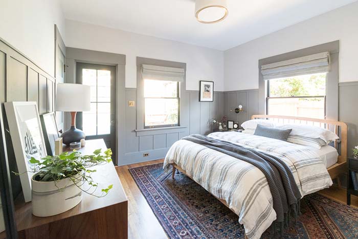 Master Bedroom Gray Wainscoting