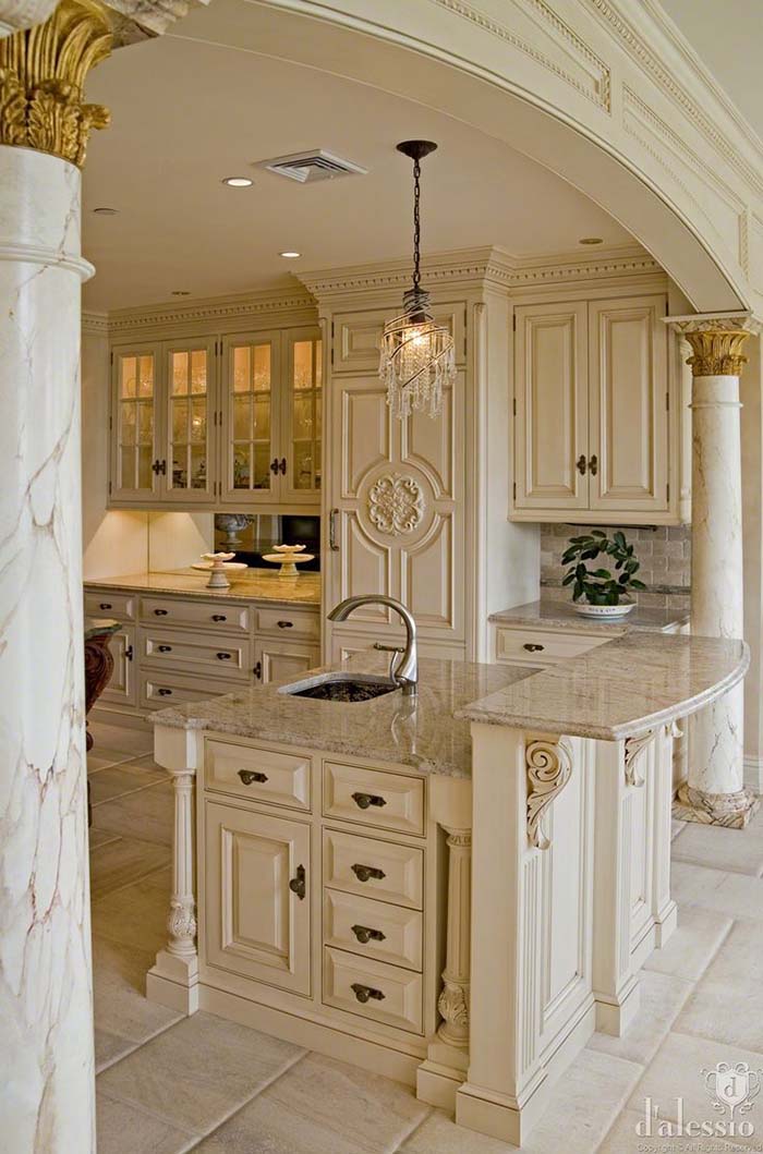 Old World Antique White Kitchen