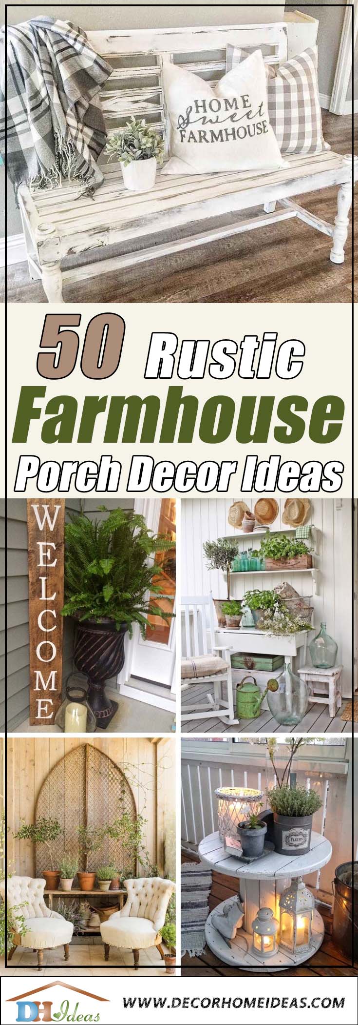 Rustic Farmhouse Front Porch Decor Ideas #farmhouse #rustic #porch #decor #decorhomeideas