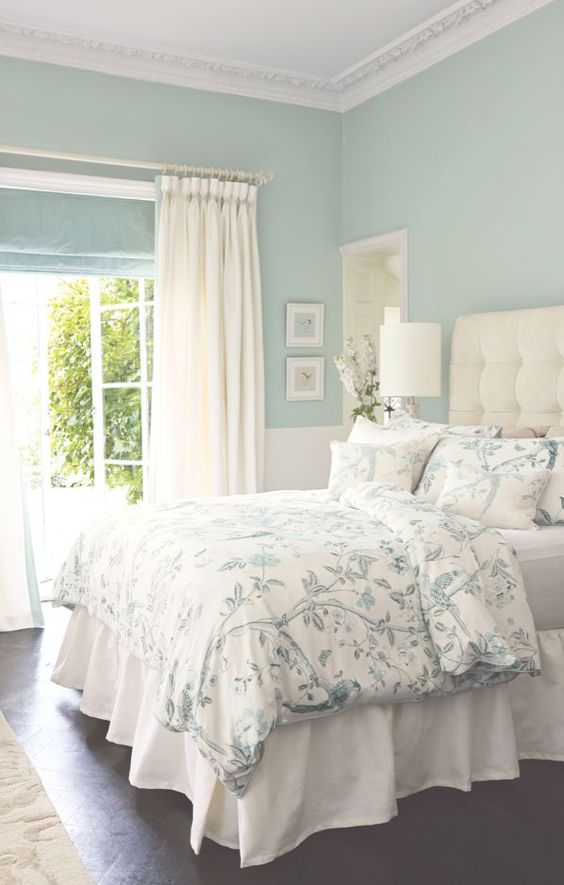 Sea Blue Bedroom Color #paintcolor #relax #homedecor #calming color #decorhomeideas