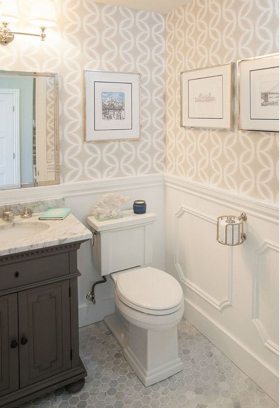 Small Bathroom Wainscoting Idea